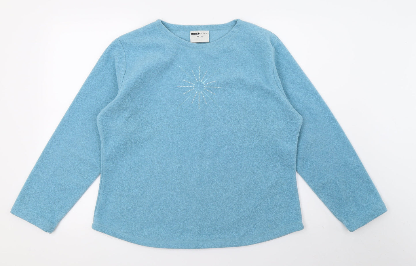 Sara Woman Womens Blue  Fleece Top Pyjama Top Size 14