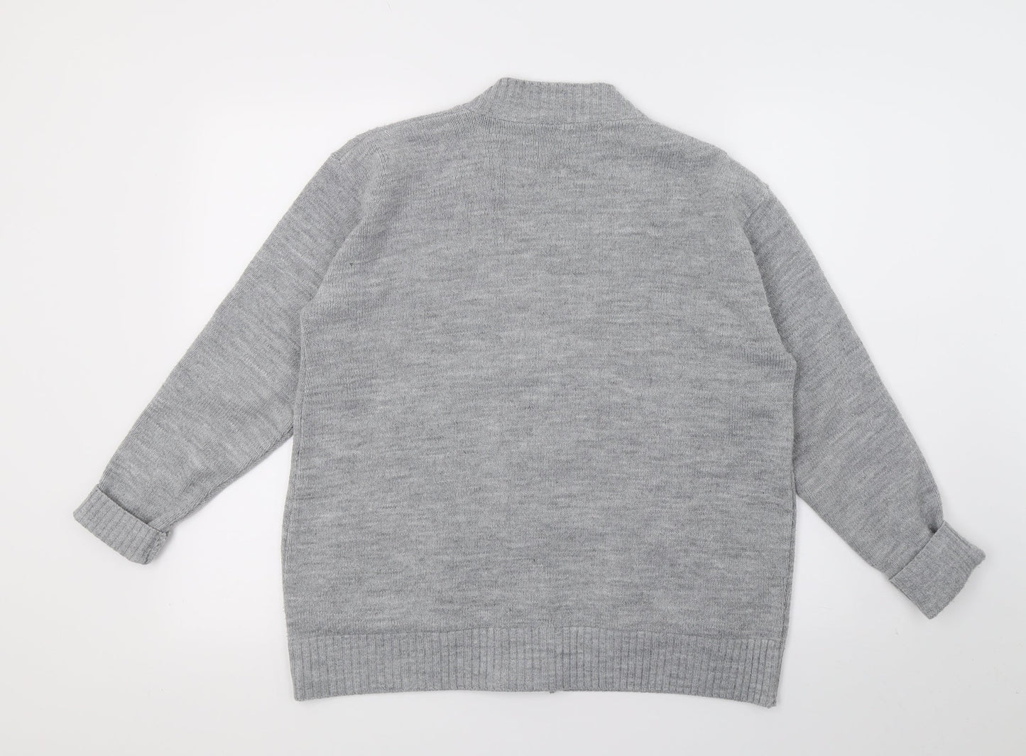Choice Womens Grey  Knit Cardigan Jumper Size L