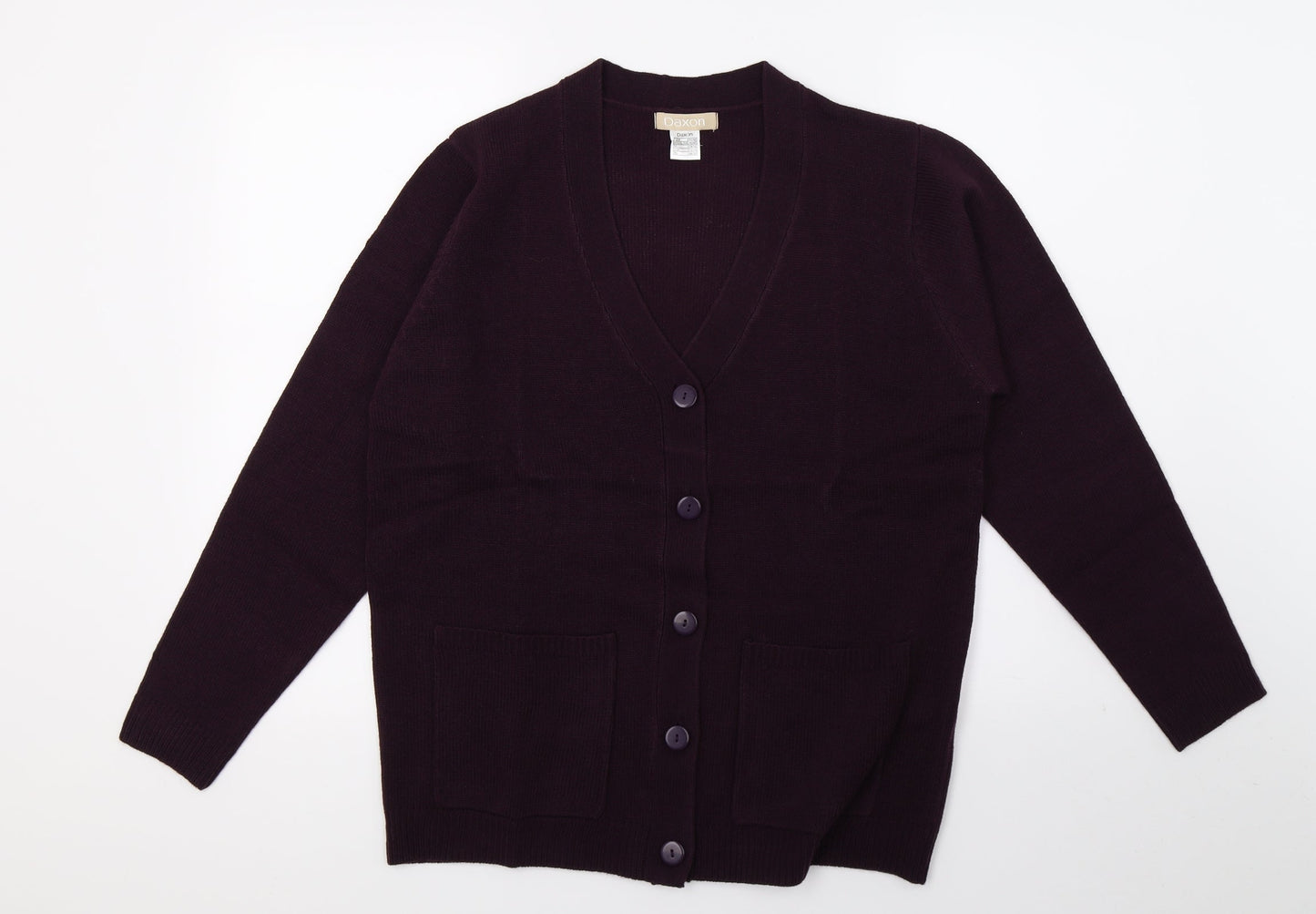 Daxon Womens Purple  Knit Cardigan Jumper Size 14