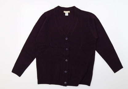 Daxon Womens Purple  Knit Cardigan Jumper Size 14