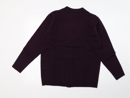 Daxon Womens Purple  Knit Cardigan Jumper Size 14