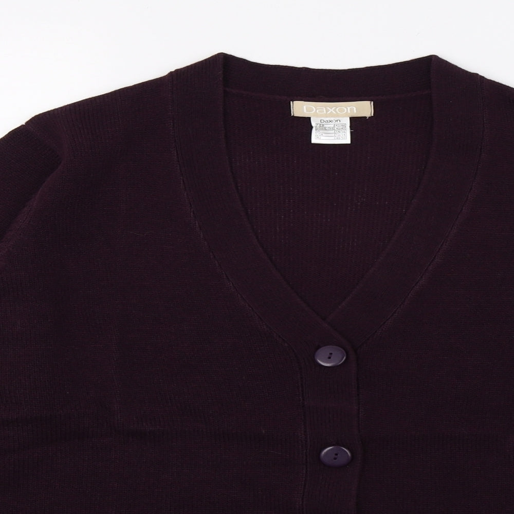 Daxon Womens Purple  Knit Cardigan Jumper Size 14