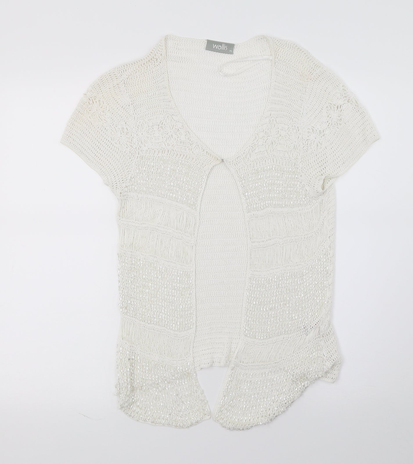 Wallis Womens White  Knit Cardigan Jumper Size M