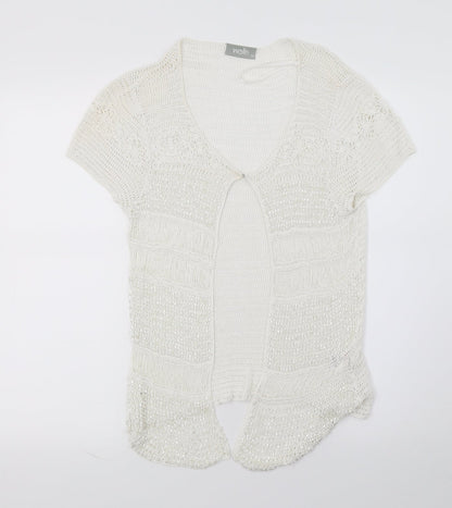 Wallis Womens White  Knit Cardigan Jumper Size M