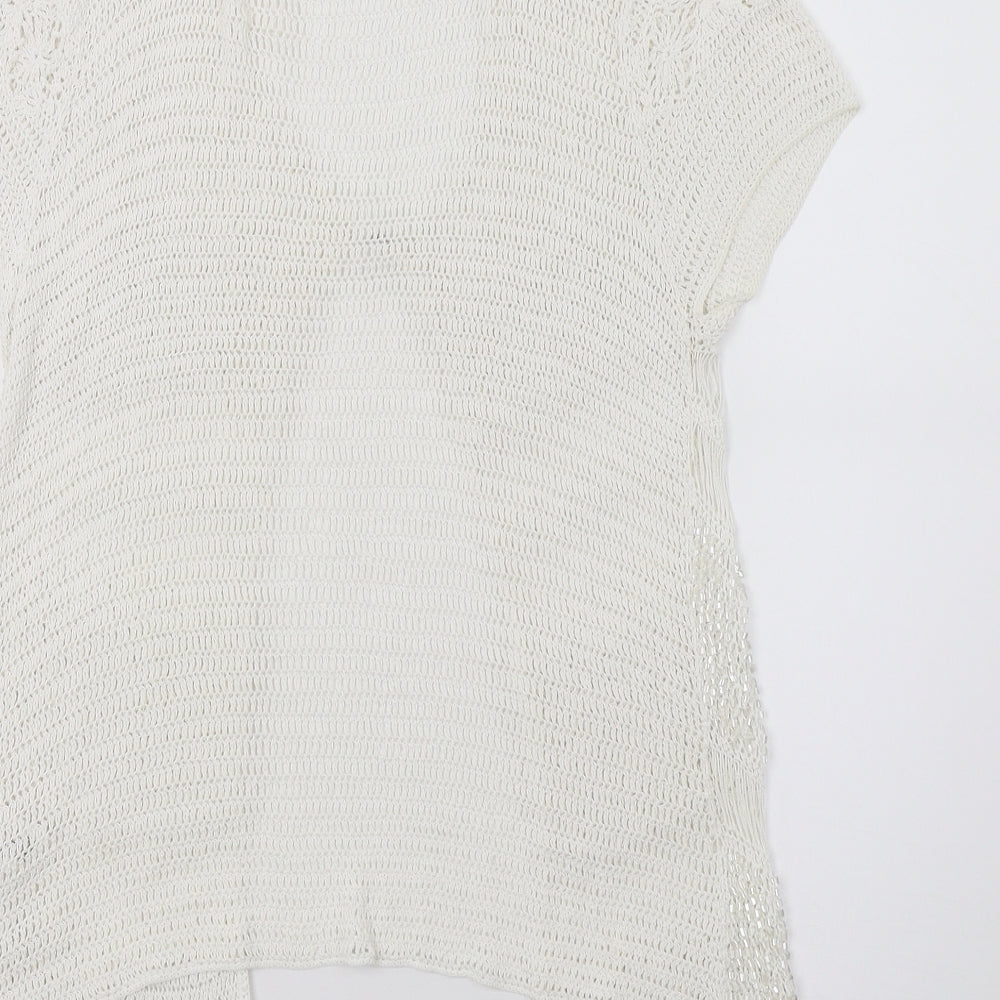 Wallis Womens White  Knit Cardigan Jumper Size M