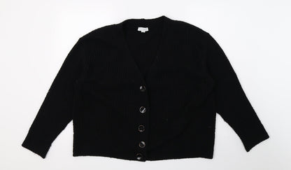 Topshop Womens Black  Knit Cardigan Jumper Size M