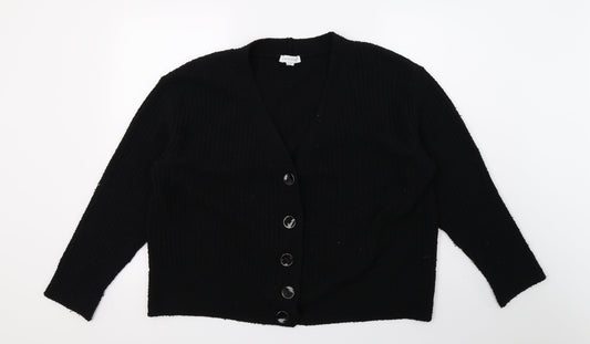 Topshop Womens Black  Knit Cardigan Jumper Size M