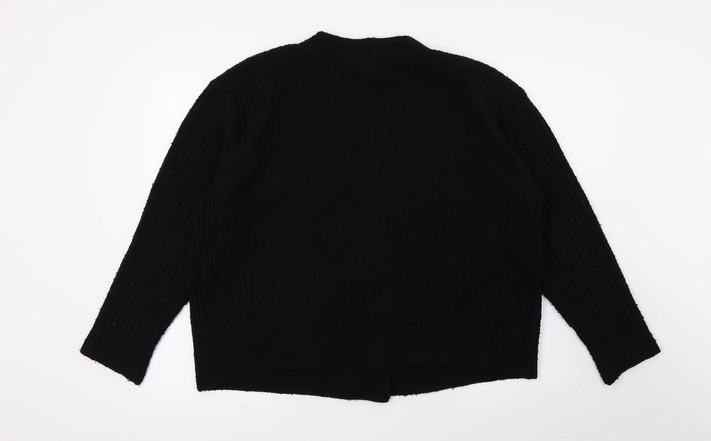 Topshop Womens Black  Knit Cardigan Jumper Size M
