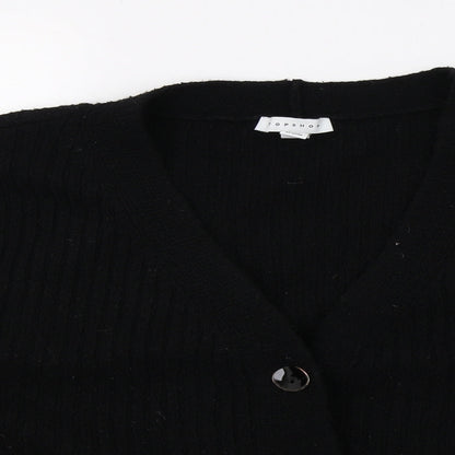 Topshop Womens Black  Knit Cardigan Jumper Size M