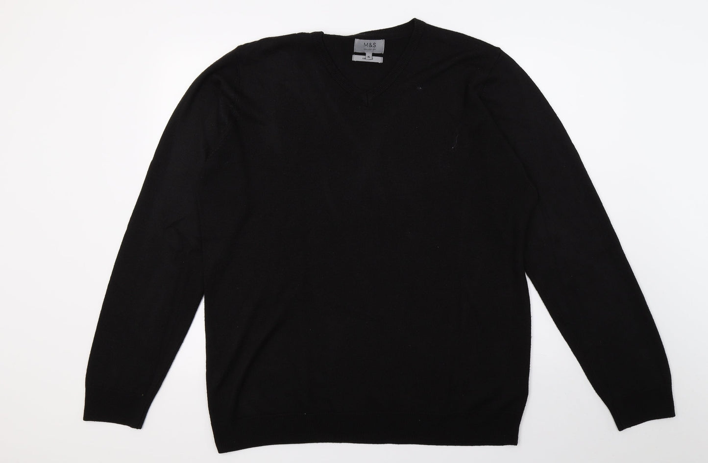 Marks and Spencer Mens Black  Knit Pullover Jumper Size XL
