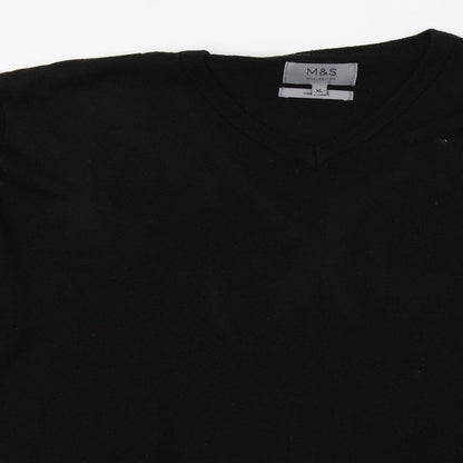Marks and Spencer Mens Black  Knit Pullover Jumper Size XL