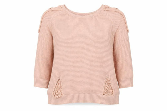 Select Womens Pink  Knit Pullover Jumper Size 16  - Distressed