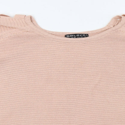 Select Womens Pink  Knit Pullover Jumper Size 16  - Distressed