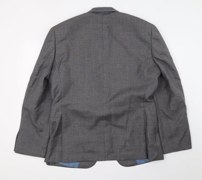 Mens UK Size L Cedar Wood State Regular Grey Suit Jacket