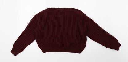 New Look Girls Red  Knit Pullover Jumper Size 12-13 Years