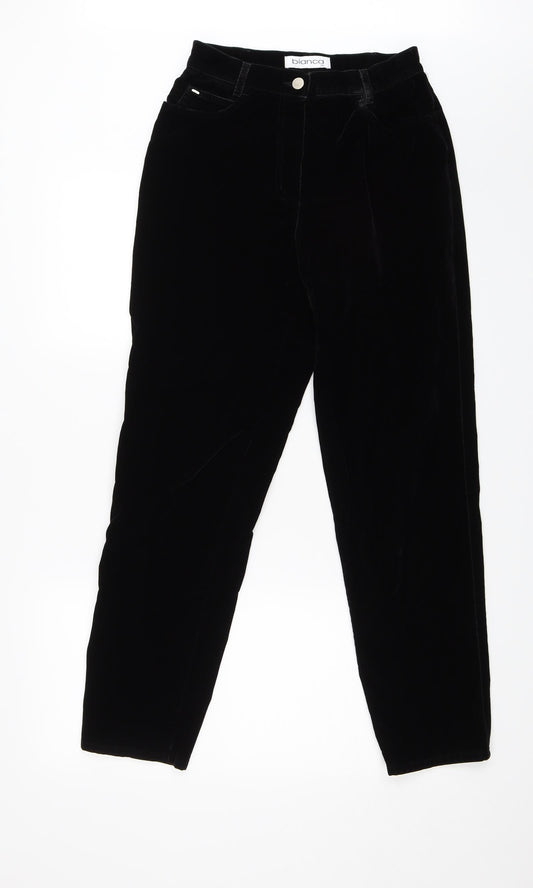 Bianca Womens Black  Velour Trousers  Size 10 L28 in