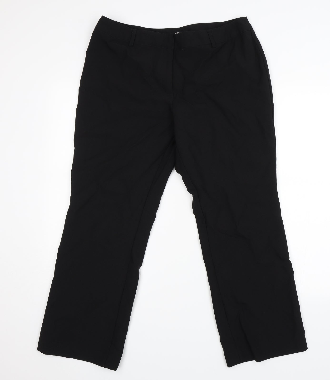 Womens UK Size 14 Papaya Regular Fit Dress Pants Black Trousers