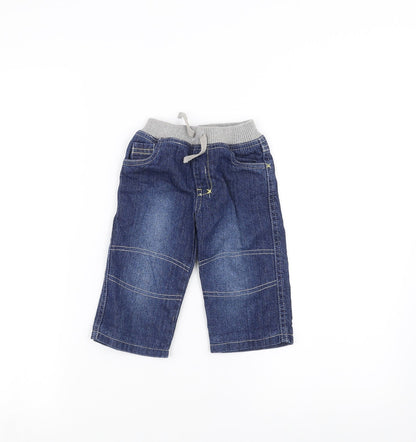 George Baby Blue  Denim Rain Trousers Jeans Size 3-6 Months