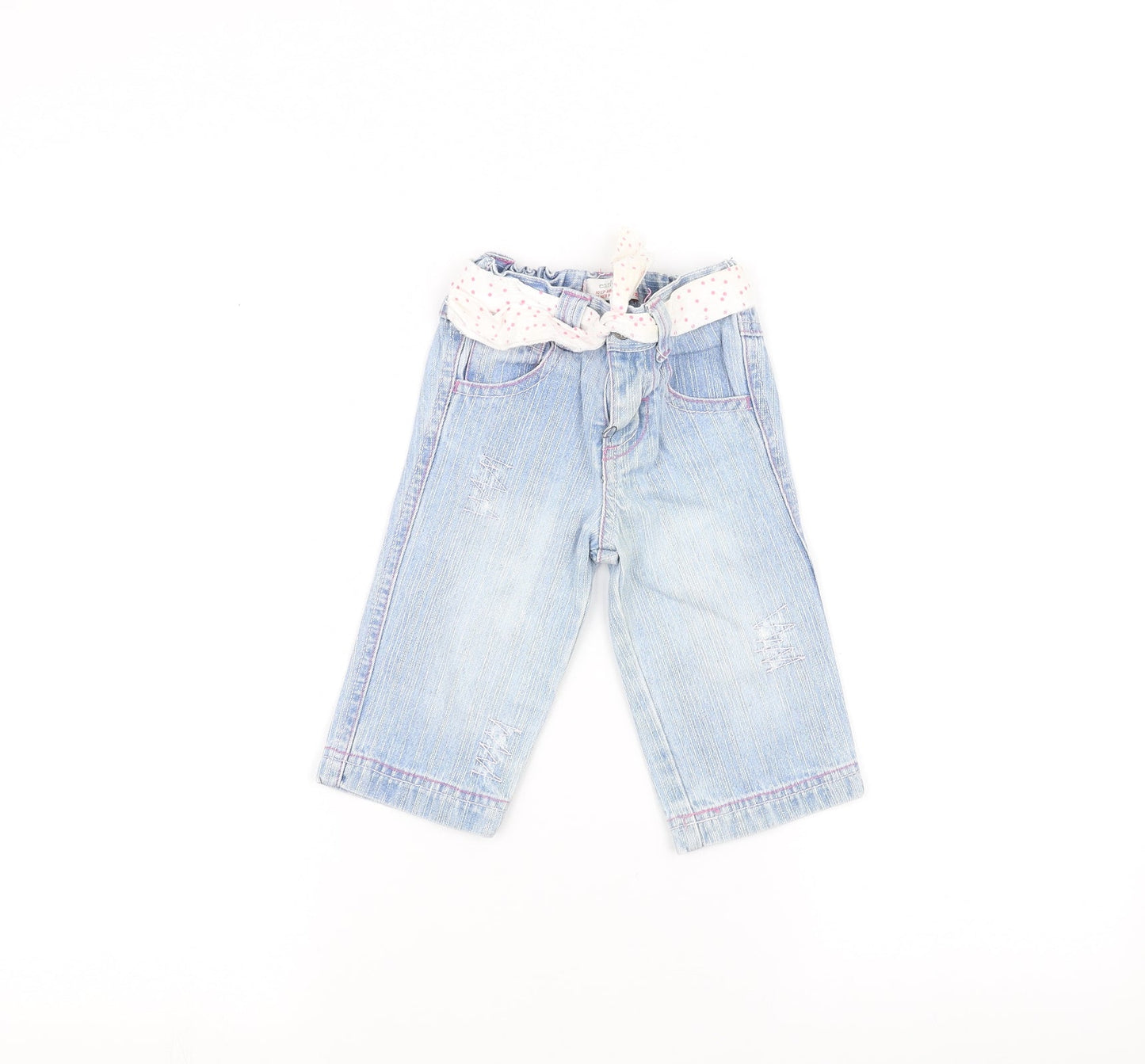 Earlydays Baby Blue   Rain Trousers Jeans Size 6-9 Months  - Belted