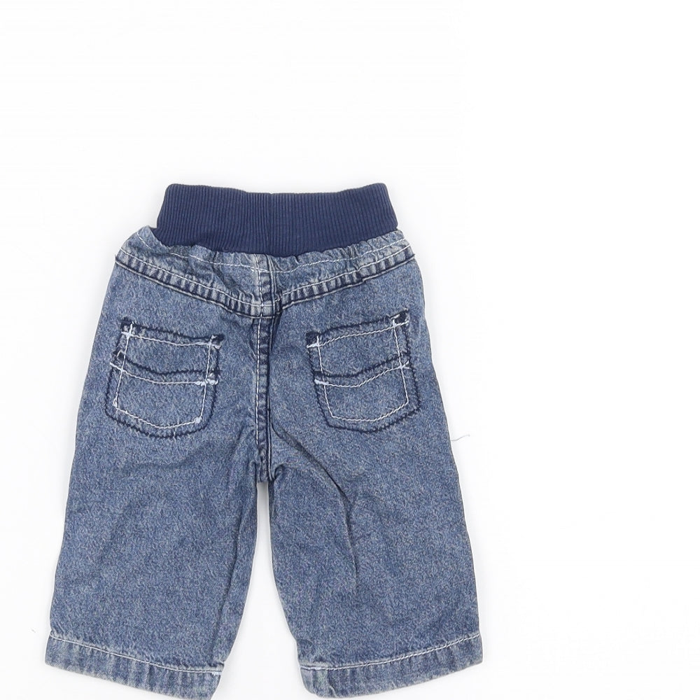 George Baby Blue  Denim Rain Trousers Jeans Size 0-3 Months