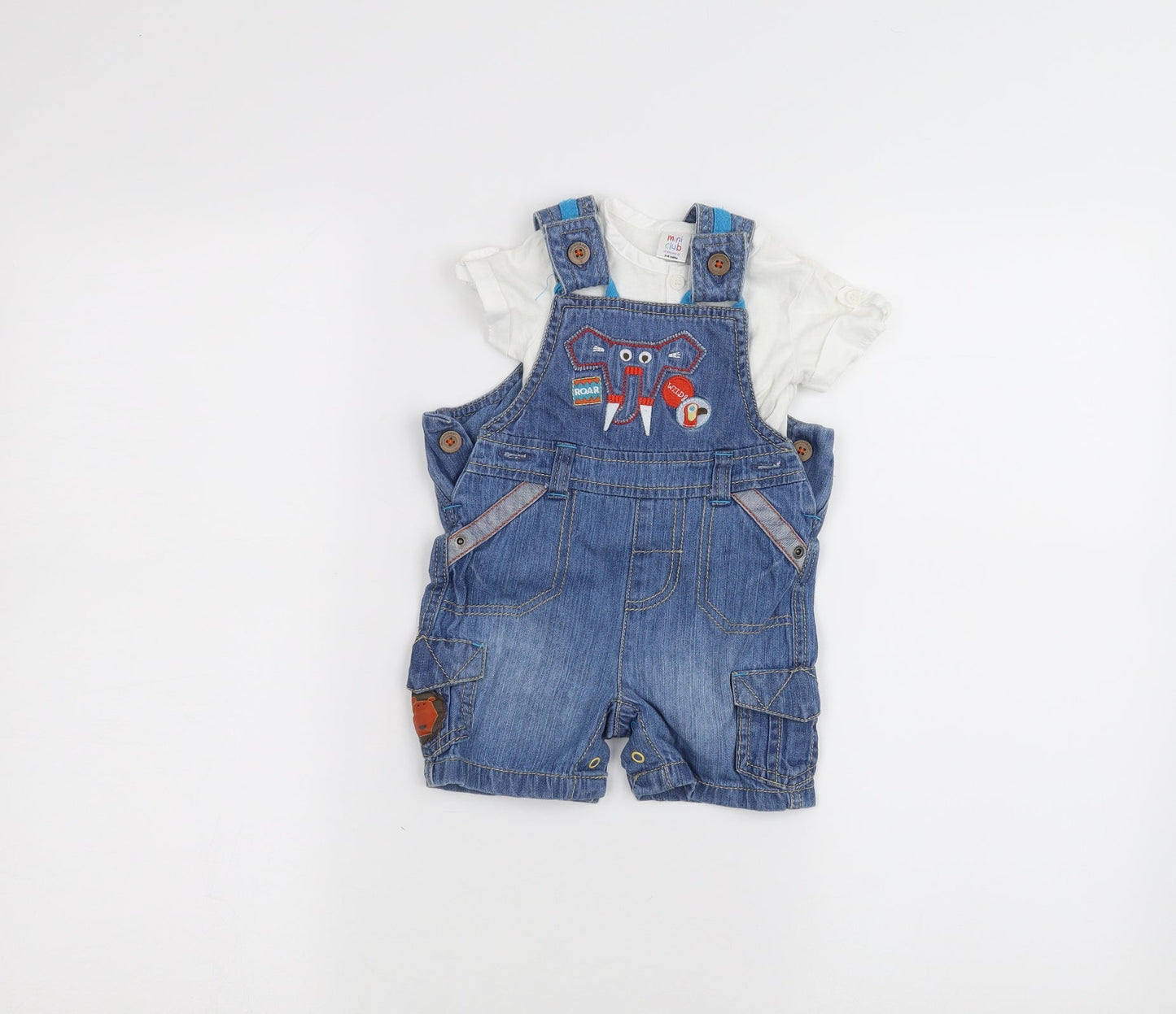 Mini Club Baby Blue  Denim Dungaree One-Piece Size 3-6 Months