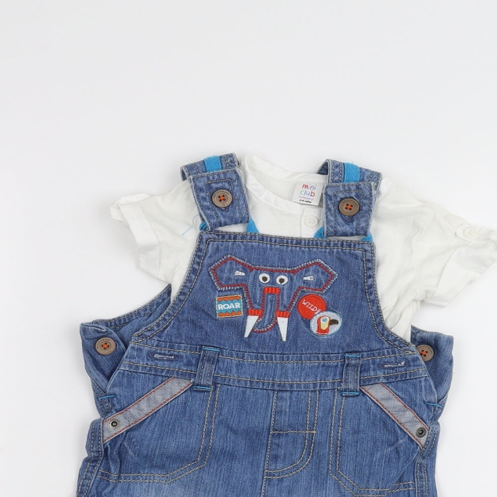 Mini Club Baby Blue  Denim Dungaree One-Piece Size 3-6 Months