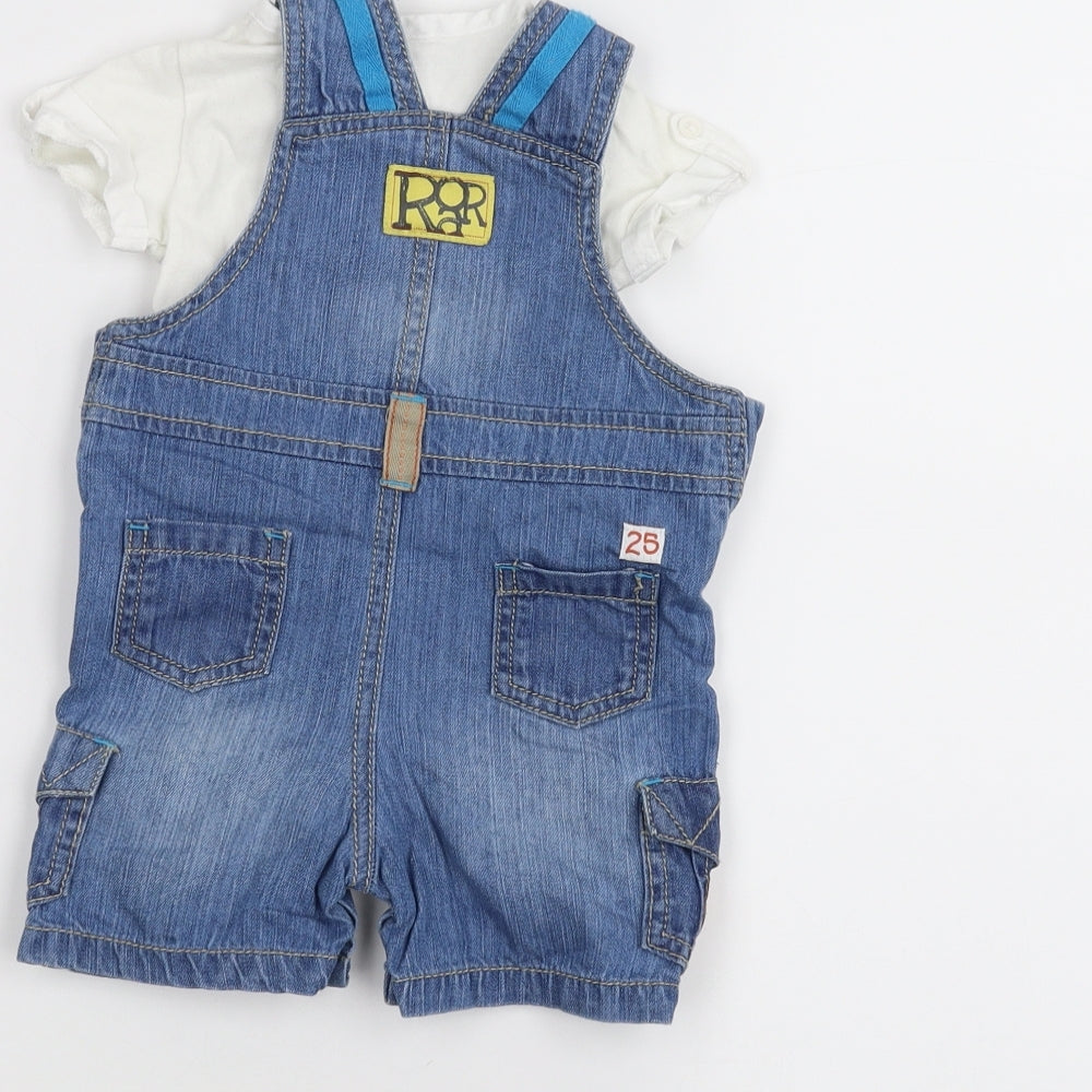 Mini Club Baby Blue  Denim Dungaree One-Piece Size 3-6 Months