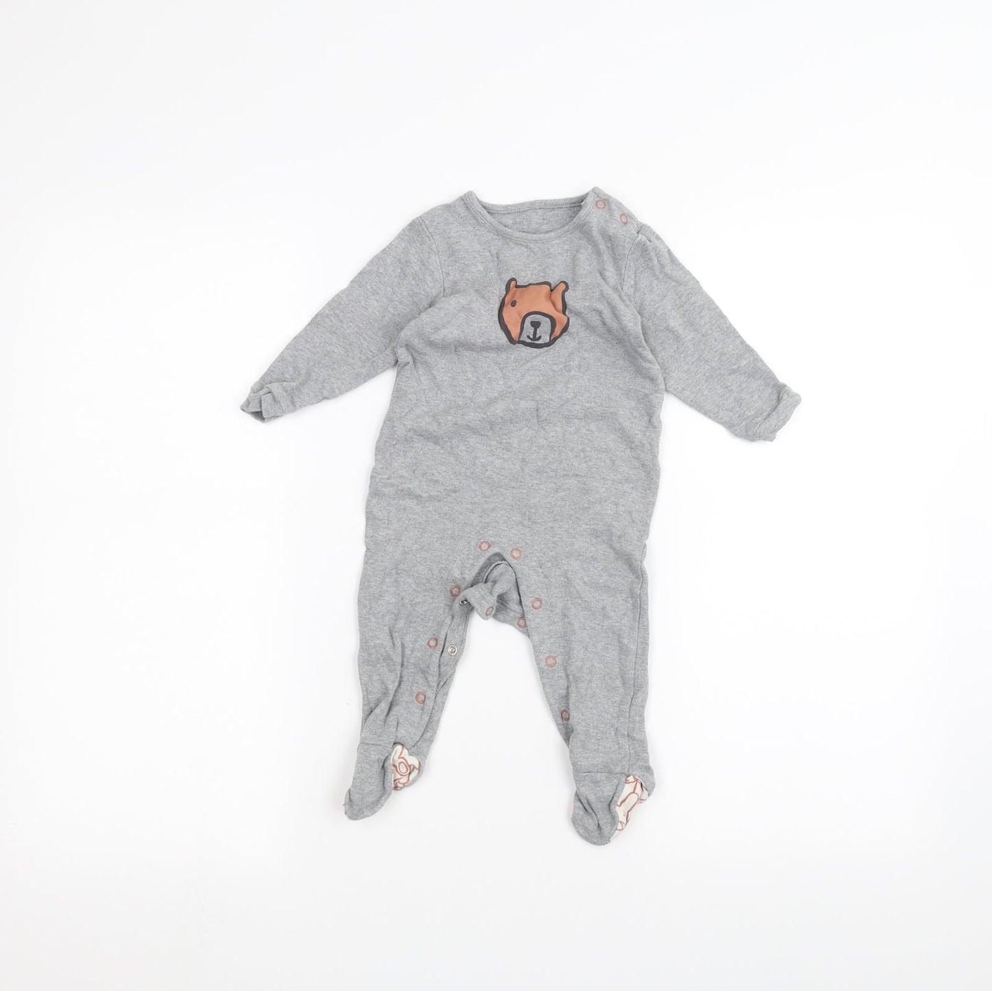 Marks and Spencer Baby Grey   Babygrow One-Piece Size 6-9 Months