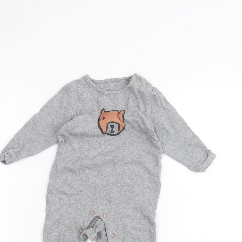 Marks and Spencer Baby Grey   Babygrow One-Piece Size 6-9 Months