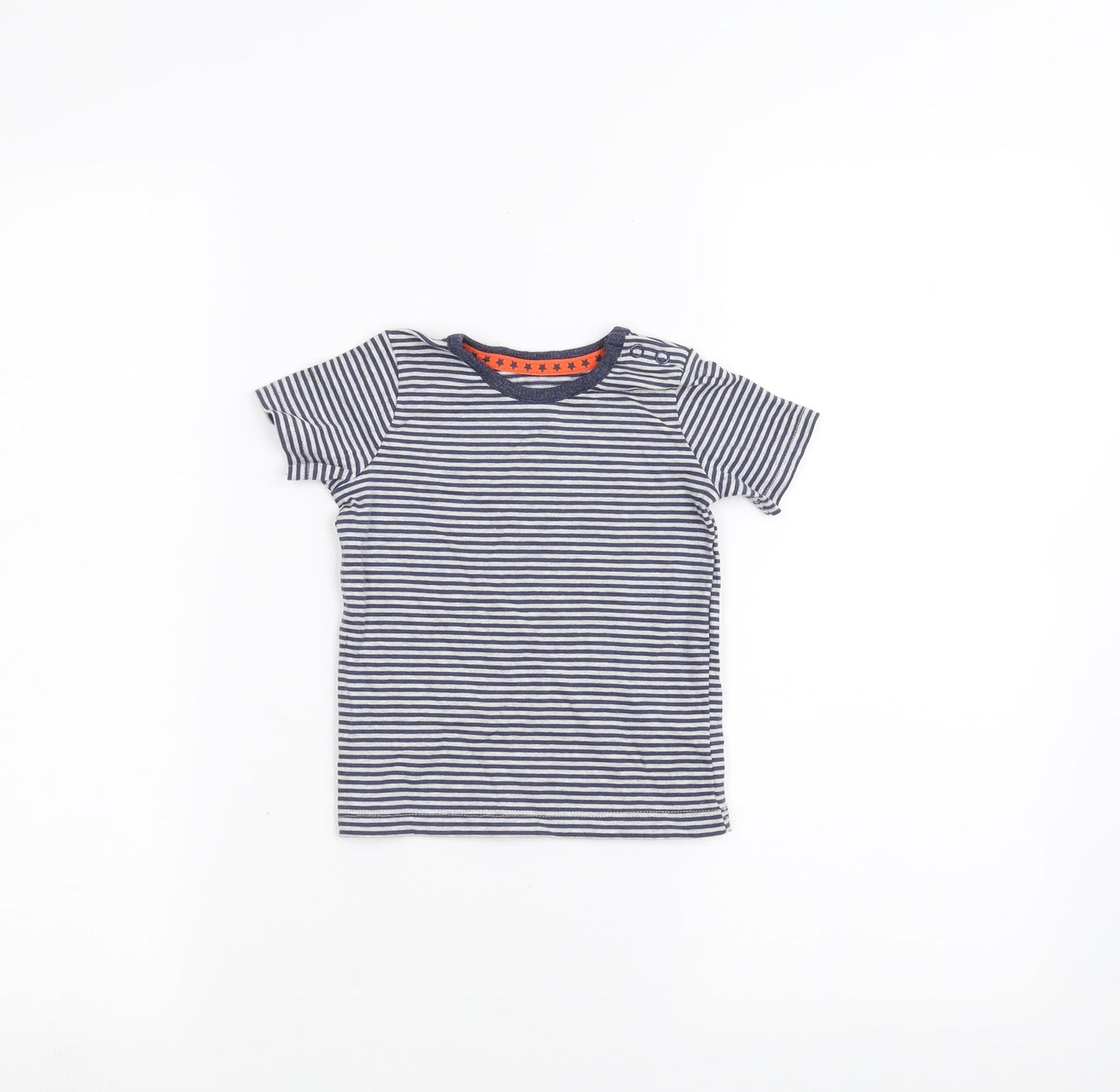 George Baby Grey Striped  Basic T-Shirt Size 6-9 Months