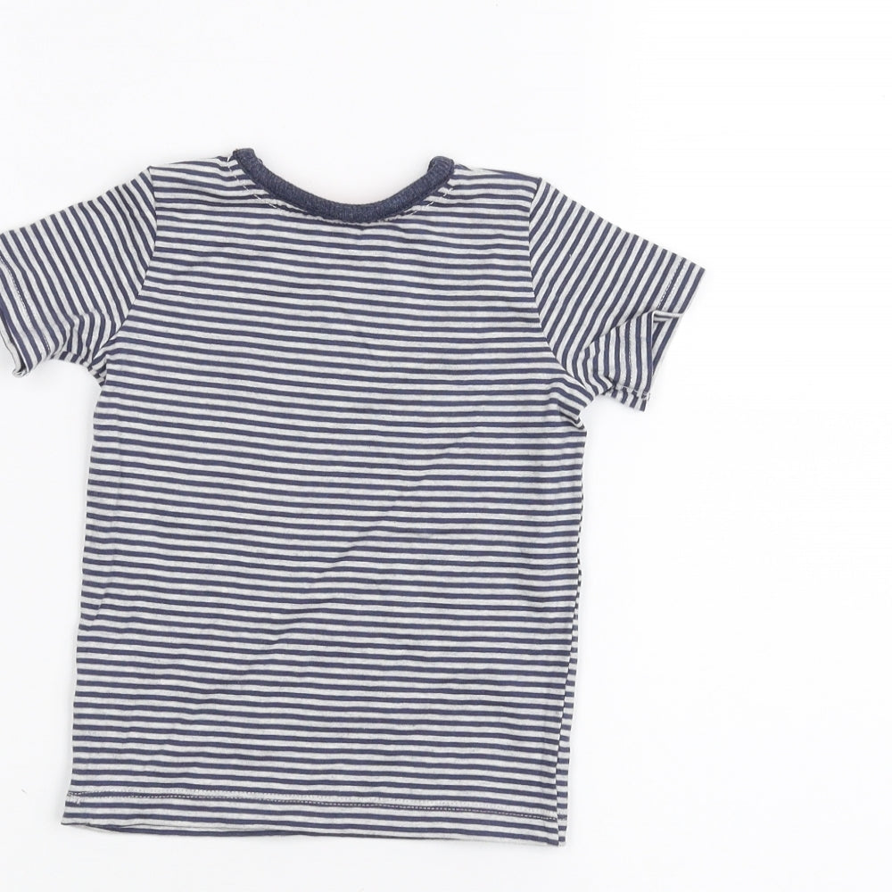 George Baby Grey Striped  Basic T-Shirt Size 6-9 Months