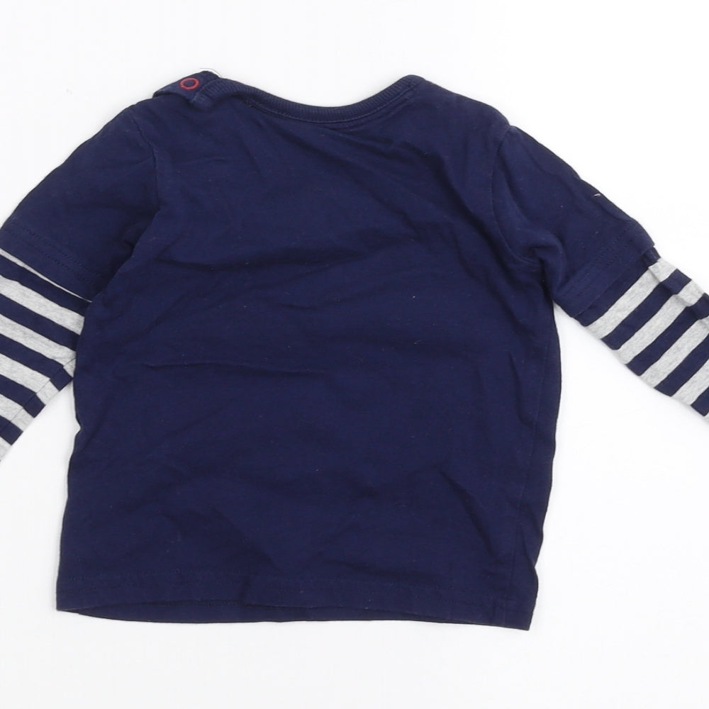 George Baby Blue Striped  Basic T-Shirt Size 6-9 Months