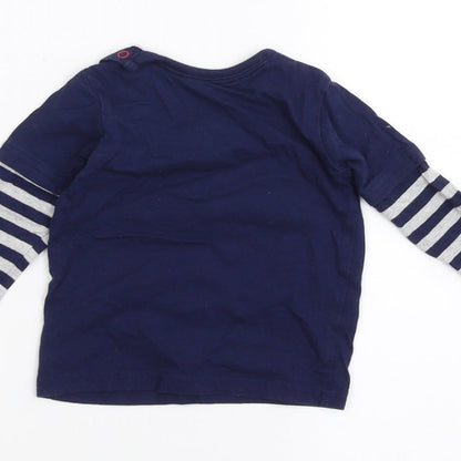 George Baby Blue Striped  Basic T-Shirt Size 6-9 Months