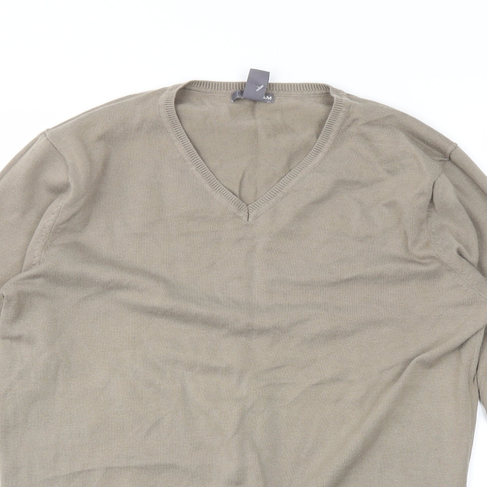 H&M Mens Beige   Pullover Jumper Size M