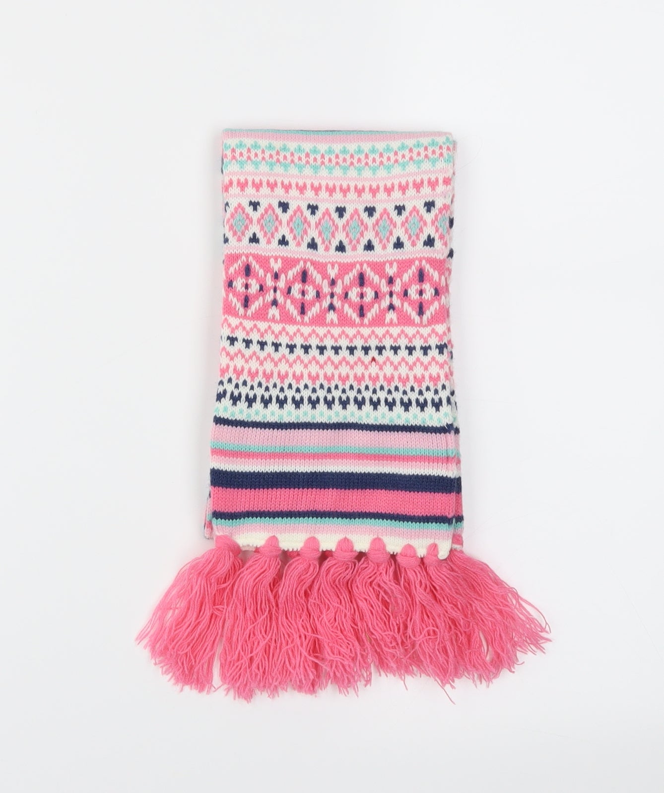 Preworn Girls Pink Striped  Scarf Scarves & Wraps One Size