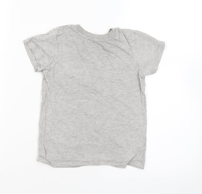 Preworn Boys Grey   Basic T-Shirt Size 3-4 Years