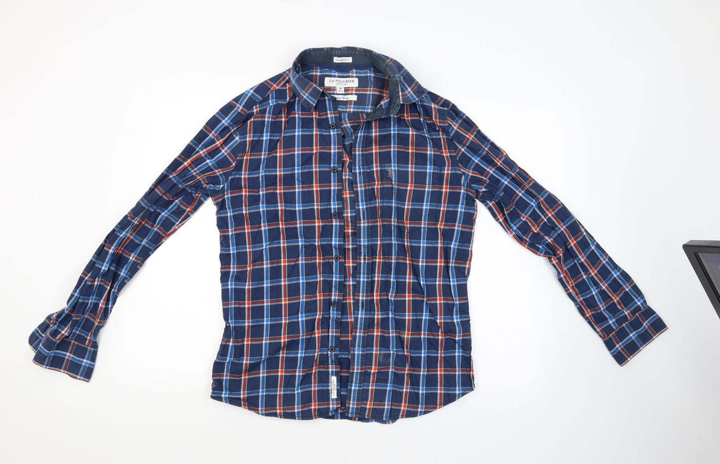 US Polo Assn. Mens Blue Check   Button-Up Size M