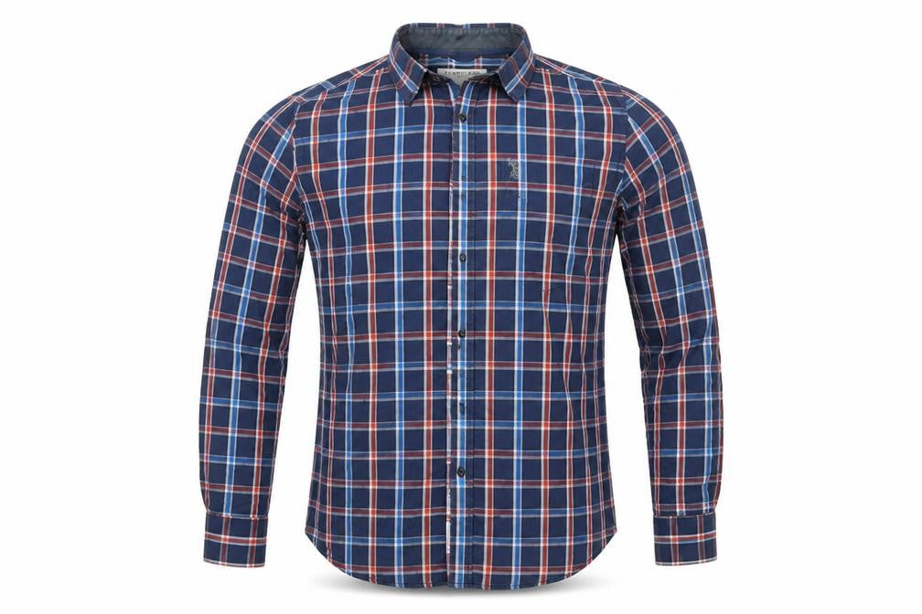 U.S. Polo Assn. Mens Blue Check   Button-Up Size M
