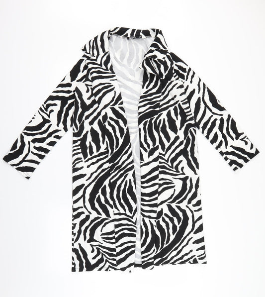 Boohoo Womens Beige Animal Print  Jacket Blazer Size M