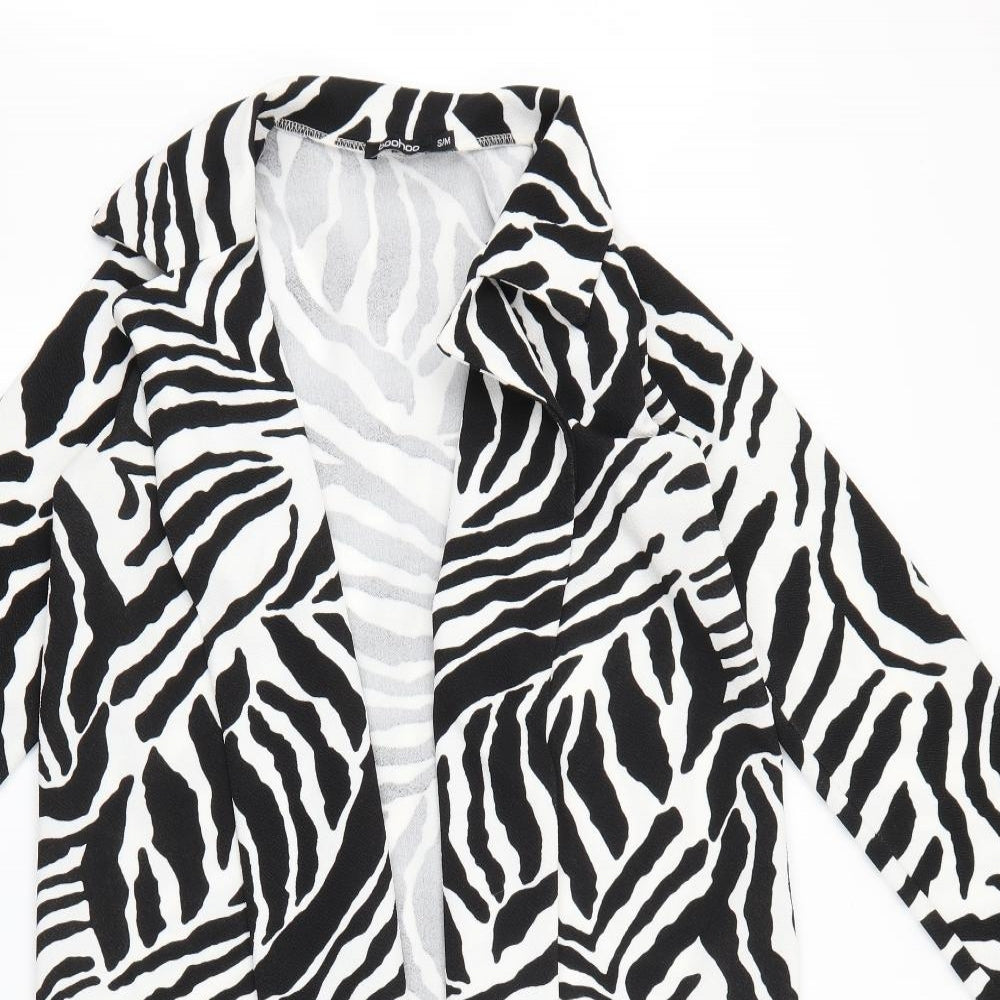 Boohoo Womens Beige Animal Print  Jacket Blazer Size M