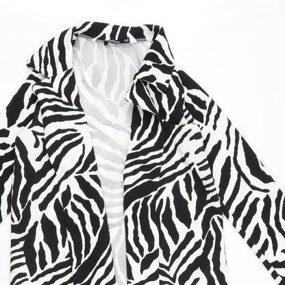 Boohoo Womens Beige Animal Print  Jacket Blazer Size M