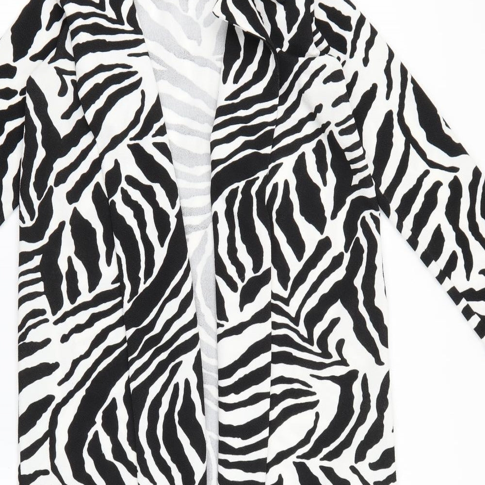 Boohoo Womens Beige Animal Print  Jacket Blazer Size M