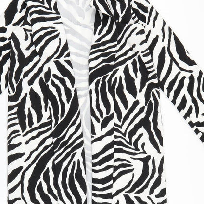 Boohoo Womens Beige Animal Print  Jacket Blazer Size M