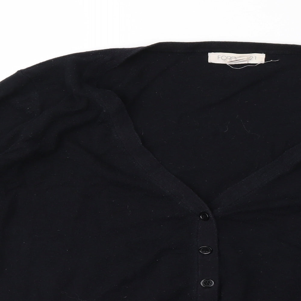 FOREVER 21 Womens Black Houndstooth  Cardigan Jumper Size 10