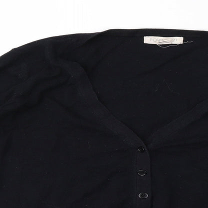 FOREVER 21 Womens Black Houndstooth  Cardigan Jumper Size 10