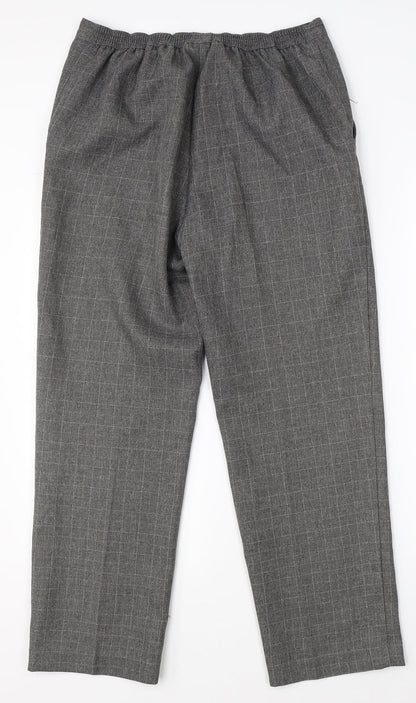 EWM Womens Grey Check  Trousers  Size 12 L26 in