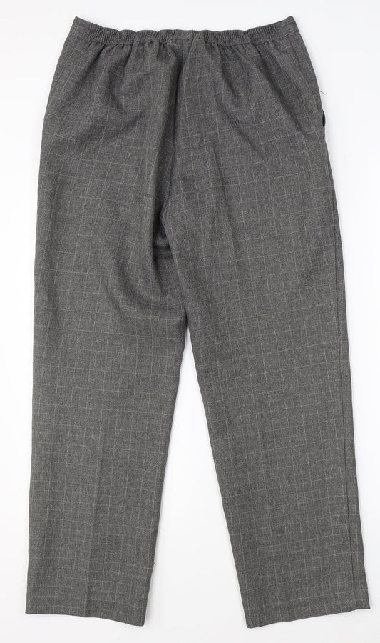 EWM Womens Grey Check  Trousers  Size 12 L26 in
