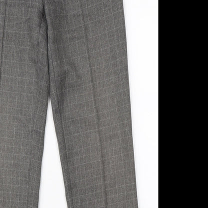 EWM Womens Grey Check  Trousers  Size 12 L26 in