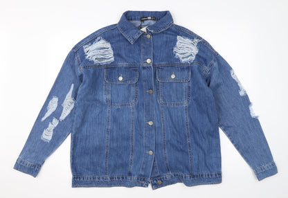Boohoo Womens Blue  Denim Jacket  Size 6