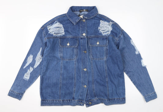 Boohoo Womens Blue  Denim Jacket  Size 6